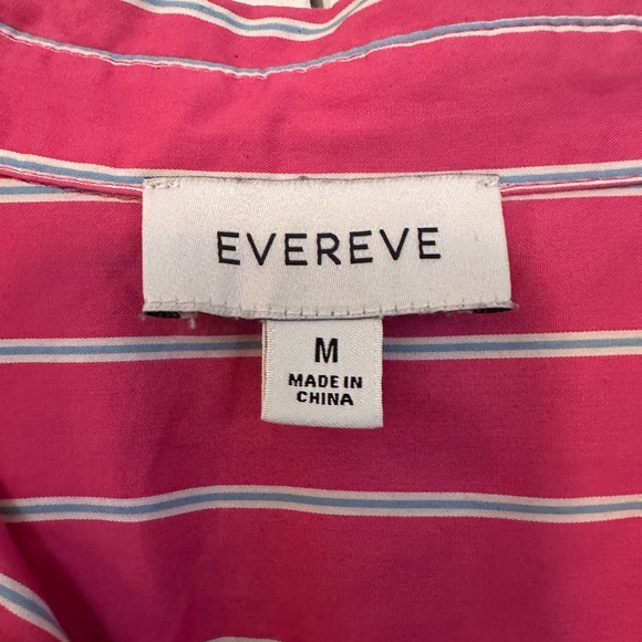 Evereve pink and blue striped button down shirt - size Medium - Picture 2 of 4